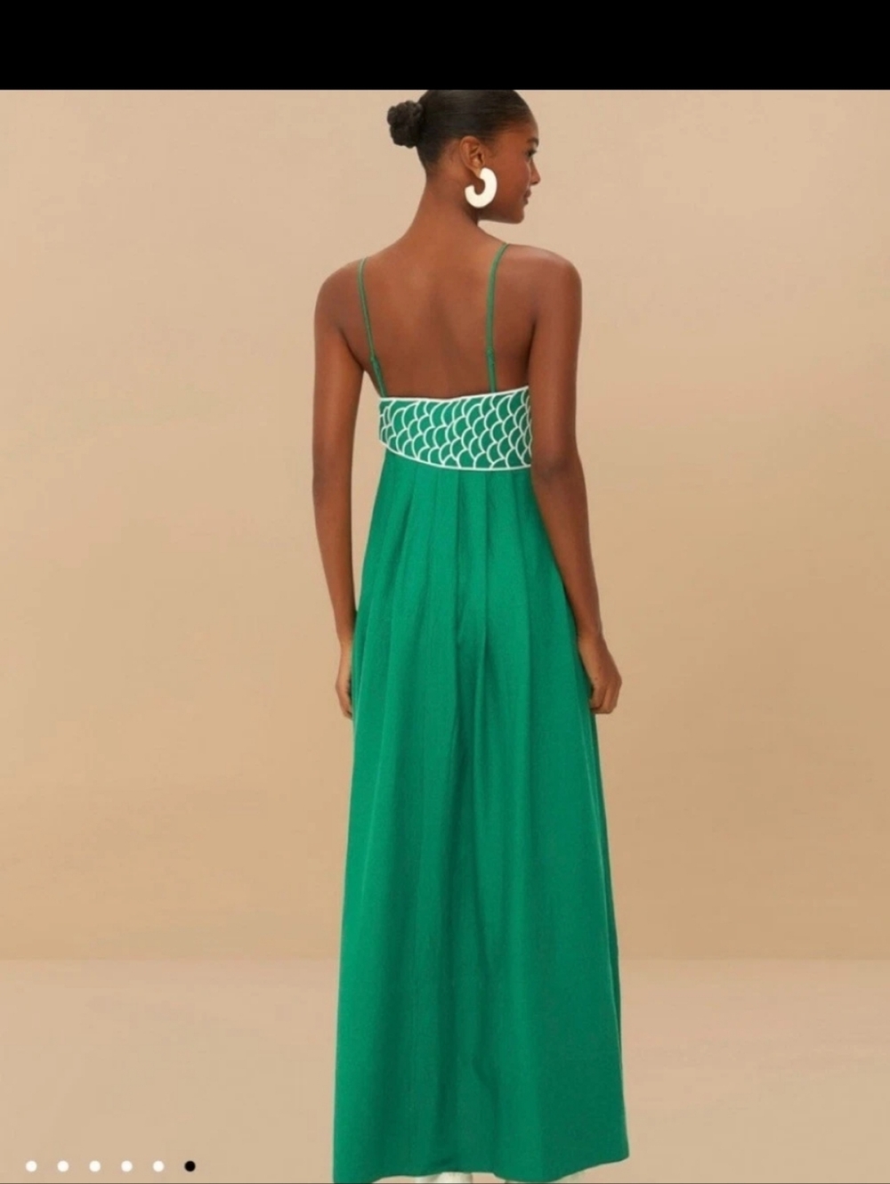 Farm Rio Linen Green Fish Top Maxidress - Picture 7 of 8